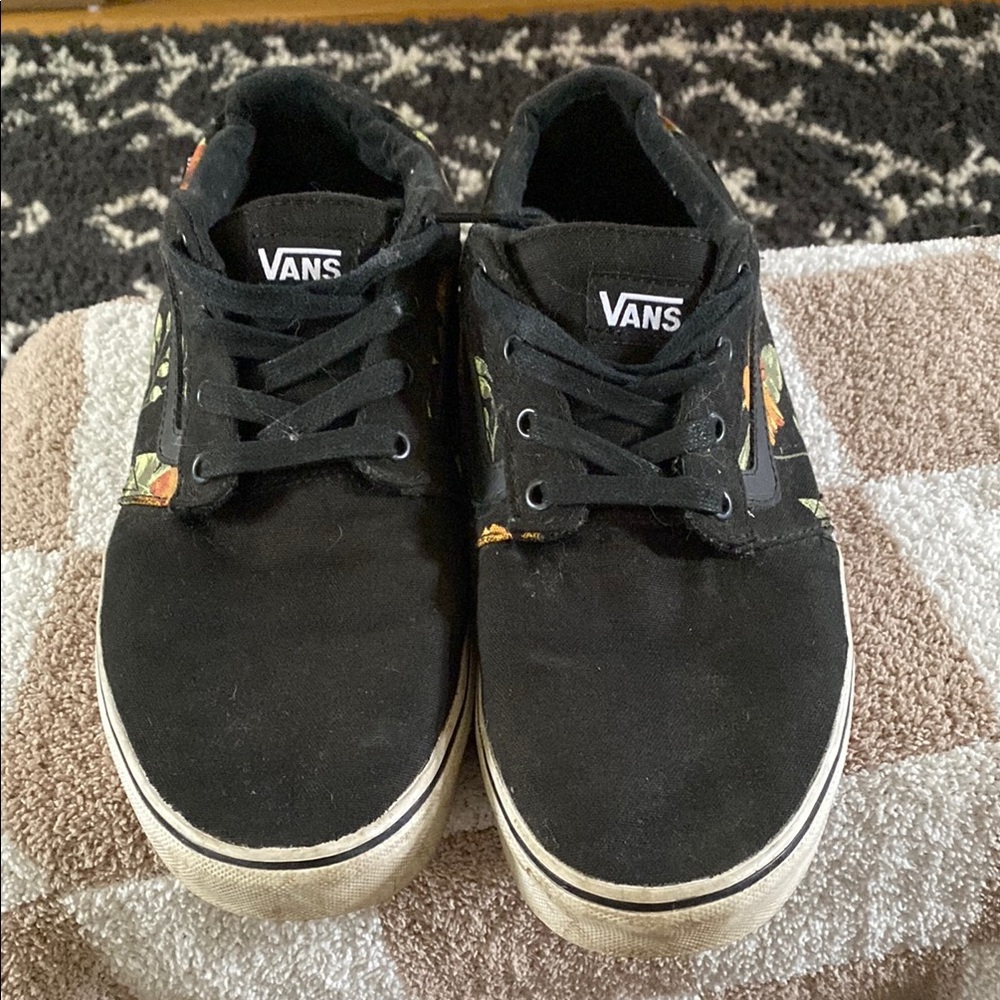 Vans Black Sneakers with Floral Design